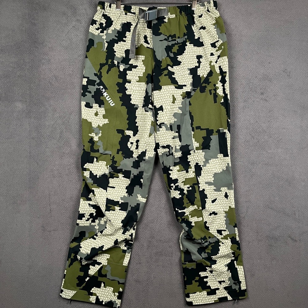KUIU Chugach TR Rain Pants Mens Large Verde Camo Waterproof Hunting